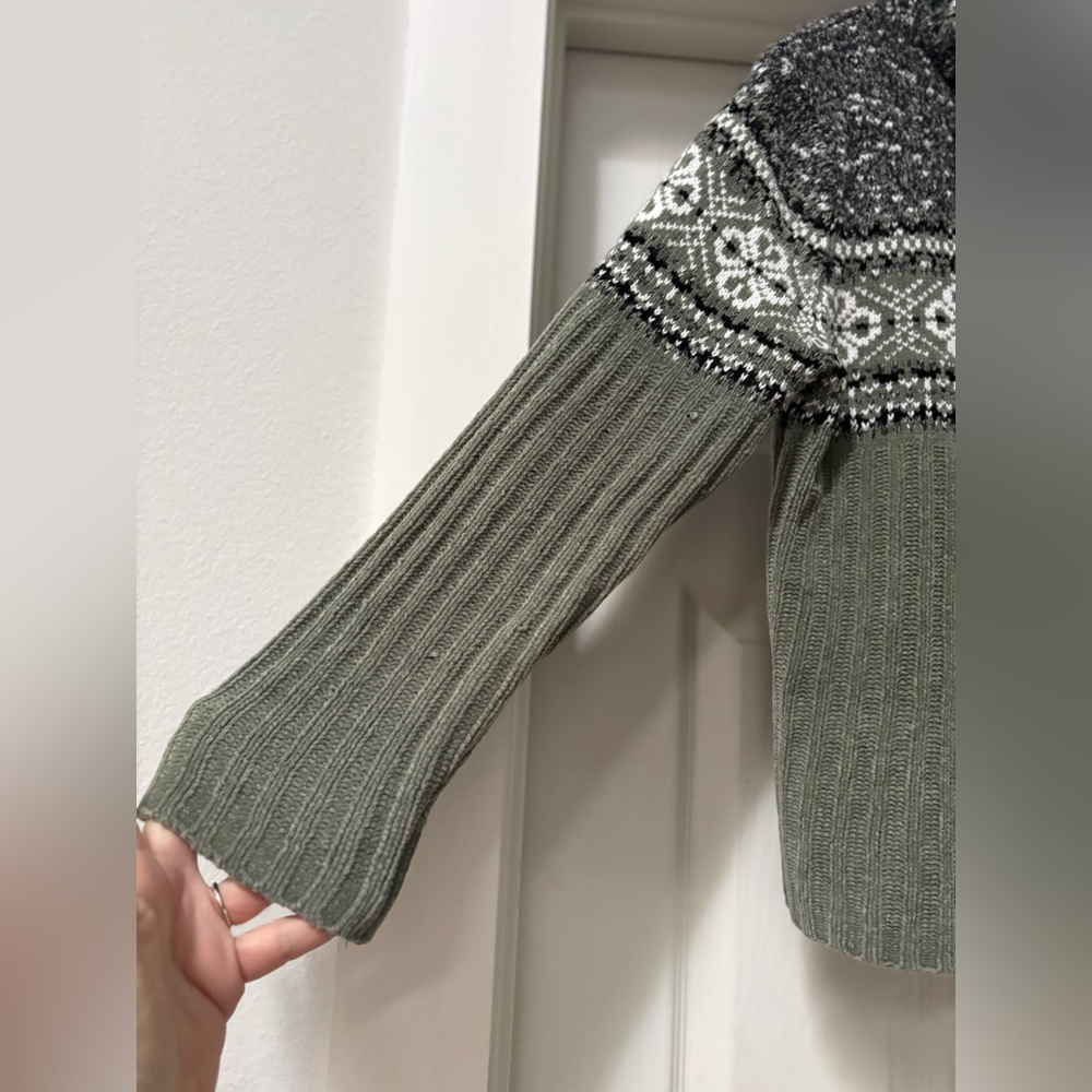 Charcoal and Olive Turtleneck Sweater - Picture 2 of 9